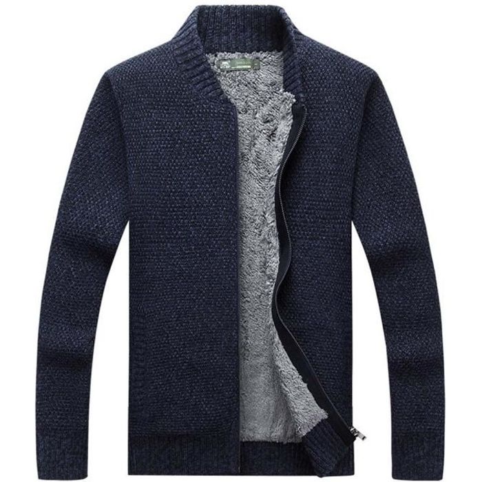 Grosse Maille Veste En Laine Pour Homme Gilet Zippé Homme