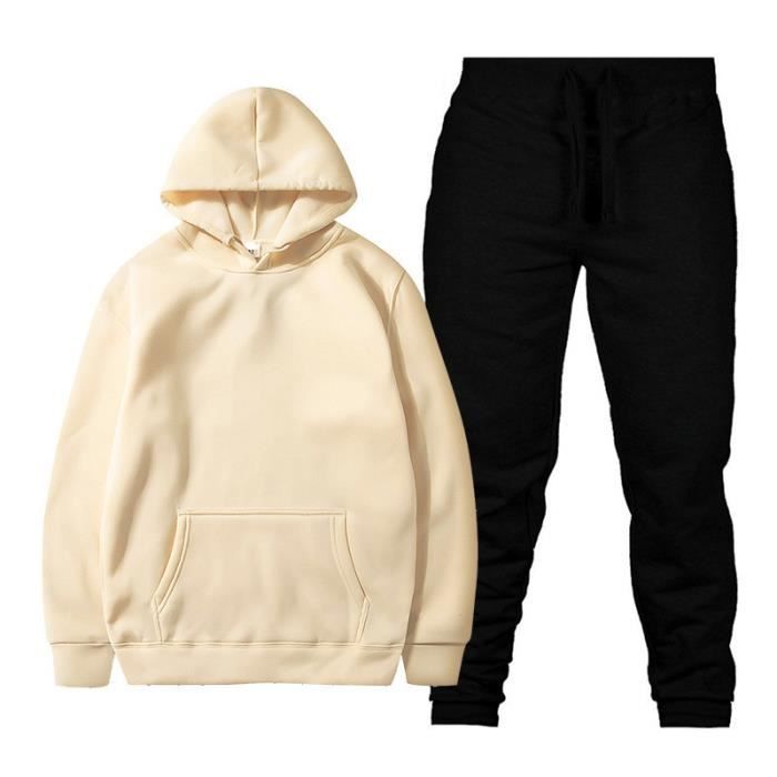 Survetement Homme Ensemble Jogging Sweat Shirt a Capuche et Pantalon de Sport 2 Pieces pour Automne Survetement Homme Ensemble Kaki clair Cdiscount Pret a Porter
