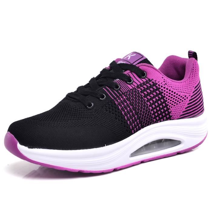 Baskets Fitness Shake pour Femme Semelle Epaisse Minceur Marque a completer Couleur Violet Cdiscount Sport