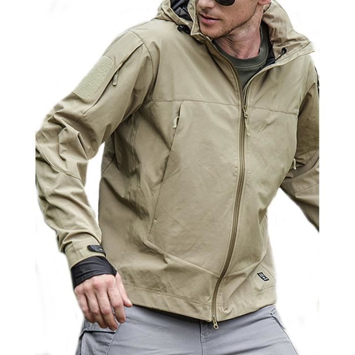 Veste Imperméable Homme - Coupe-vent, Capuche - Pour Randonnée, Sport, Travail - Poches Pratiques