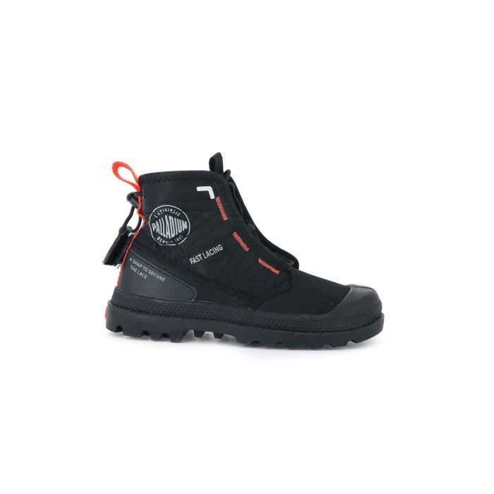 Bottines enfant Palladium Pampa Travel Noir Nylon Basse