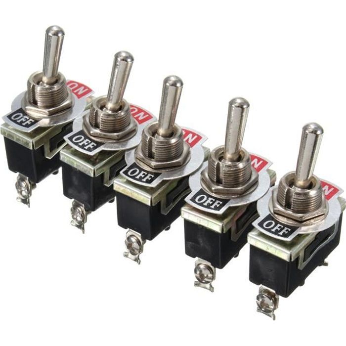 Bascule Interrupteur va et vient Interrupteur On Off 12v 16a simple dispositif de verrouillage rouge