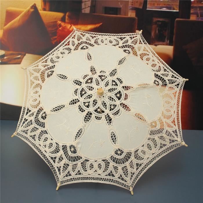 Ombrelle De Mariage Orton En Dentelle Victorienne | Blanc 80cm | Pour Photos Et Cérémonies