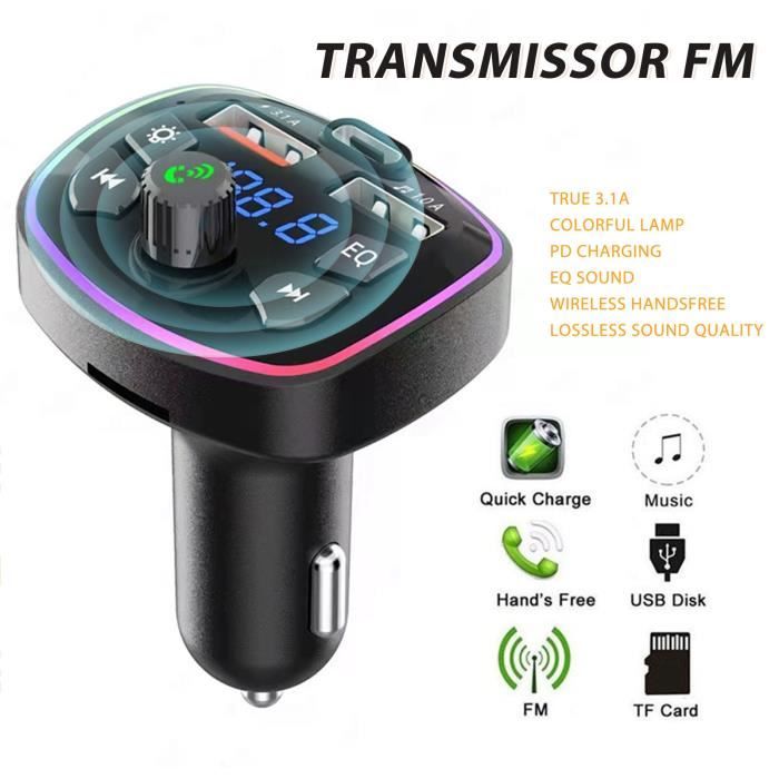 Adaptateur Bluetooth 5.4 Pour Voiture - Émetteur FM Avec USB, Appel Mains Libres, Affichage LED, Compatible Tous Véhicules