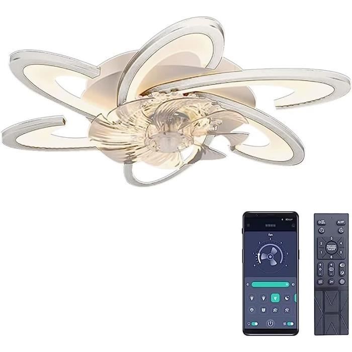 Ventilateur Plafond RGB IZOWE 45cm - 3 Vitesses, Télécommande, Lumière Dimmable