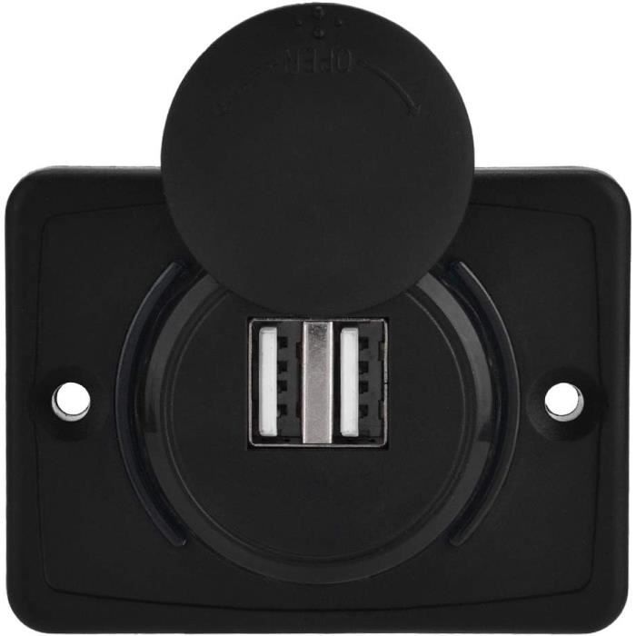 Prise Chargeur Voiture Osculati 12-24V - 1xUSB + 1xUSB-C étanche - Noir