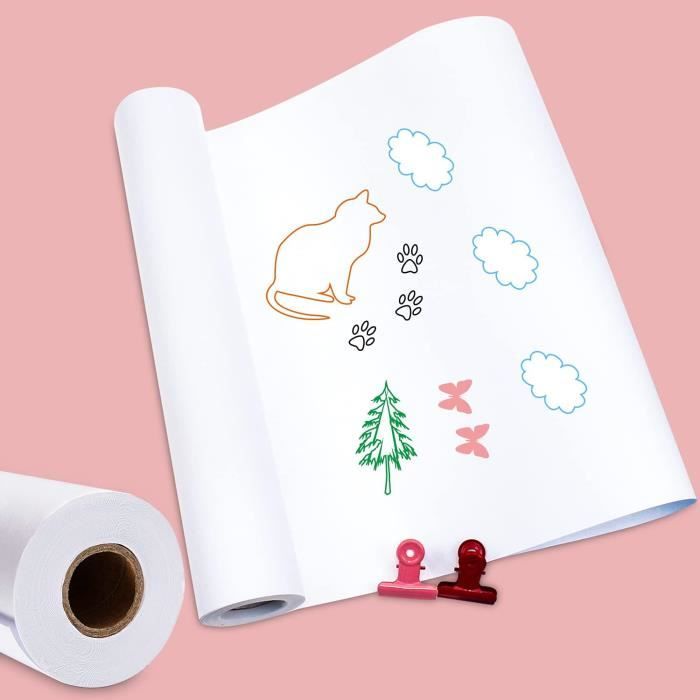 Rouleau De Papier Dessin 50m X 33cm - 40g/m² - Pour Patron Couture, Croquis, Peinture Enfant