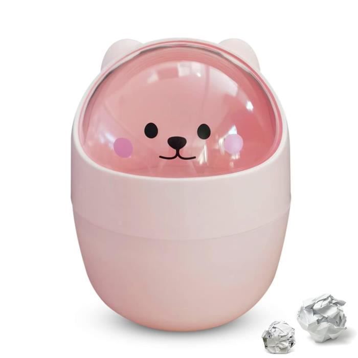 Mini Poubelle De Table Avec Couvercle Basculant - Anti-Odeurs Pour Bureau, Salle De Bain