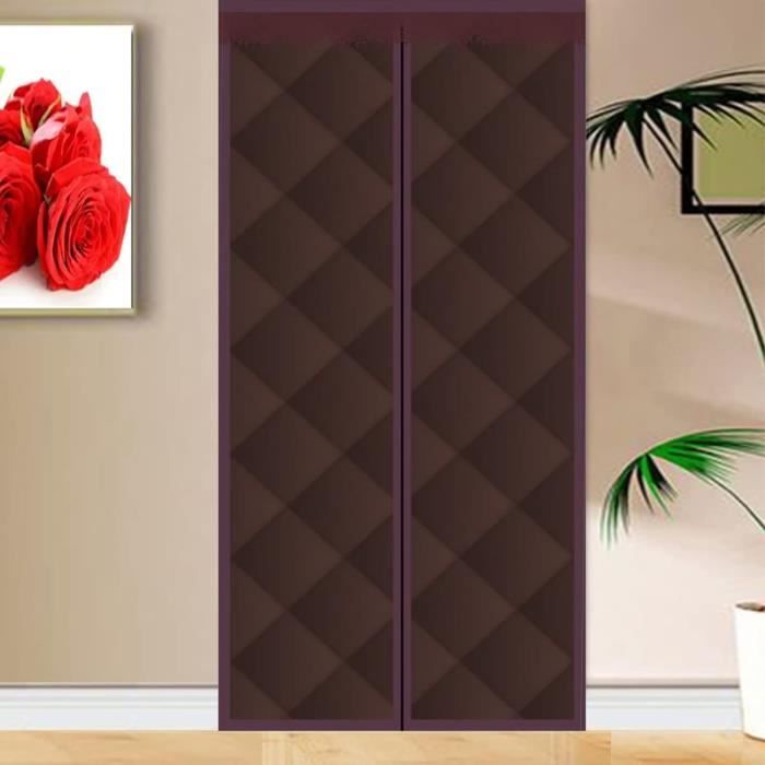 Rideau De Porte Magnétique Thermique Isolant - Anti-Froid Et Isolation Phonique 85x210 Cm Gris, Pour Porte Balcon/Salon