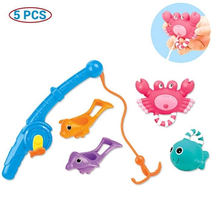 Jouet De Bain Peche Ligne Canne A Peche Enfant Cadeau 5pcs Baignoire Jouet Bebe Enfant Garcon Fille 18 Mois Et Cdiscount Jeux Jouets