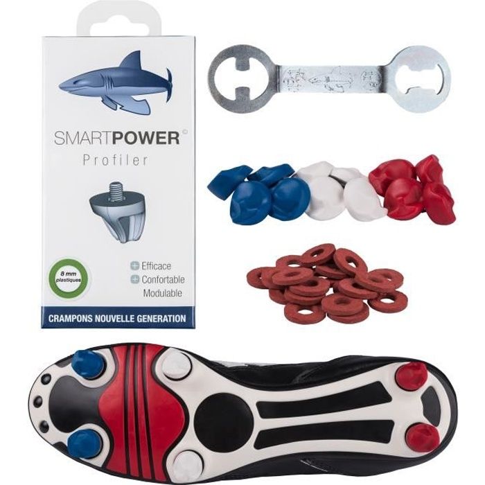 Crampons plastique Smart Power Profiler 8mm bleu pour