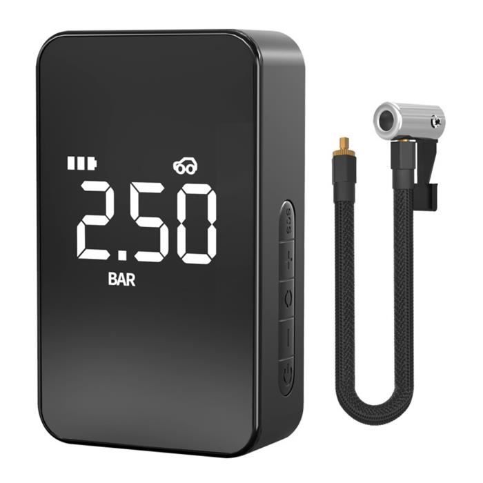 Compresseur D'Air Portable 12V/150PSI - Gonflage Pneus Voiture, Vélo, Ballons, Avec écran Numérique, Arrêt Automatique, Lumière LED