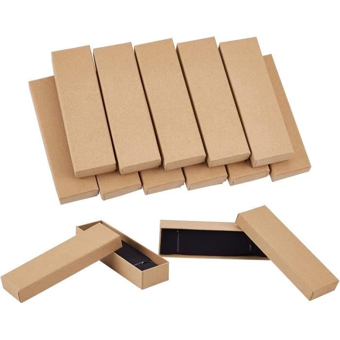 PH PandaHall Lot De 50 Petites Boîtes Cadeaux En Papier Kraft - 5x5x5 Cm - Avec Ruban Pour Mariage, Anniversaire