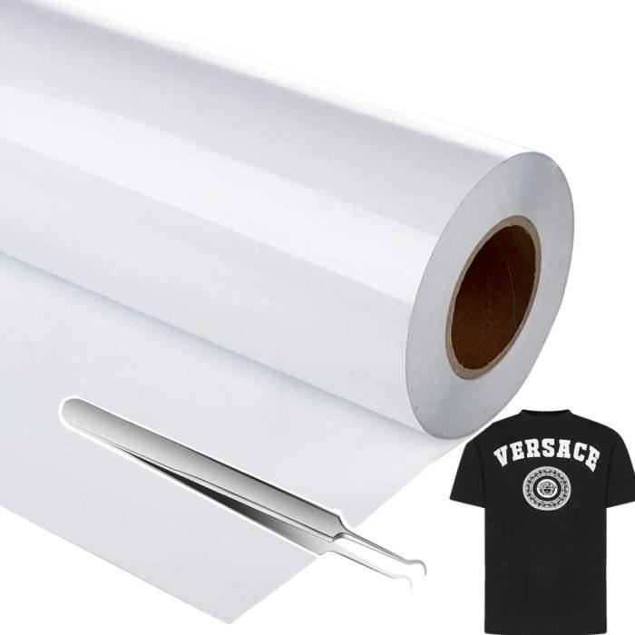 Rouleau Flex Thermocollant pour Tissu Blanc Vinyle 30.5 × 305 cm(avec Pince  à épiler) Tissus Vinyle Thermocollant pour Cricut et22 - Cdiscount  Beaux-Arts et Loisirs créatifs