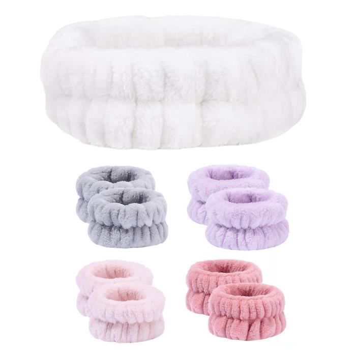 Huachi Lot De 2 Bandeaux Spa Avec Oreilles De Chat Mignonnes Pour Lavage Du Visage, Maquillage, Soins De La Peau, Bandeaux D'animaux De Chaton Pour Femmes Et Filles, Cadeaux Tendance, Accessoires Pour