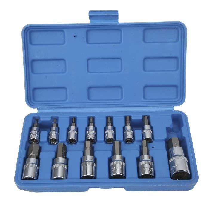 Lot De 3 Douilles Hexagonales à Impact H4 (4 Mm) - Acier CR-MO - Longueur 60 Mm - Pour Clé 3/8"