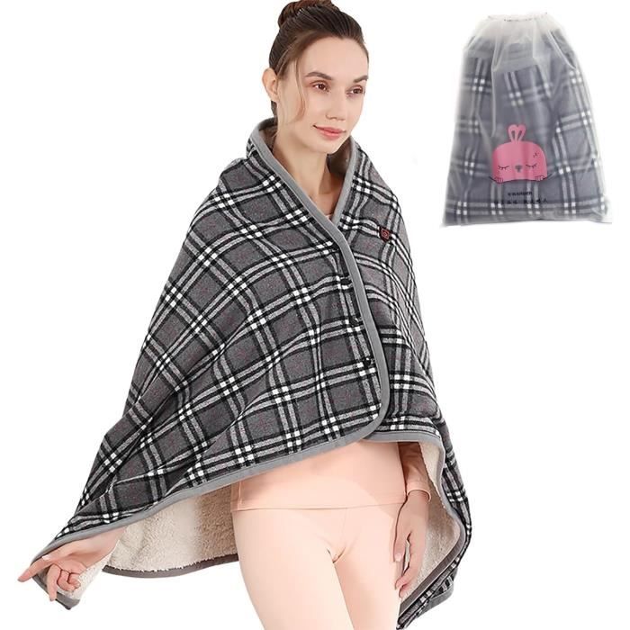 Châle Chauffant USB - 3 Niveaux De Température (35°C à 55°C) - Tissu Velvet, 150x80cm - Pour Lit, Canapé, Voyage, Camping