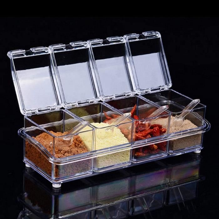 SET DE 4 BOITES A EPICES EN GRANITE IH-1099-4GR