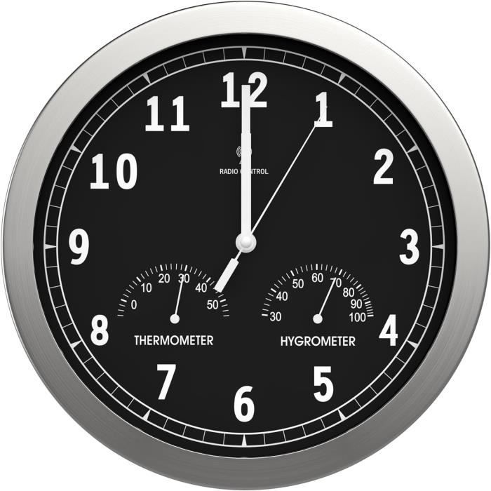 Horloge Murale Silencieuse, Numéro 3D Logo Space X Noir, Taille: 30 cm/12 Pouce