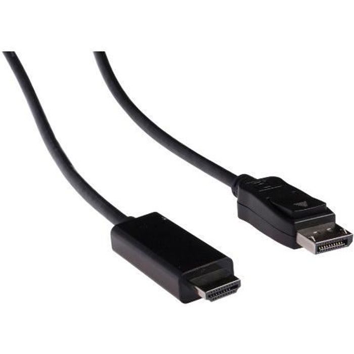 transmission de signaux vidéo et audio mâle / mâle VALUE câble DisplayPort vers HDMI noir 2 m 