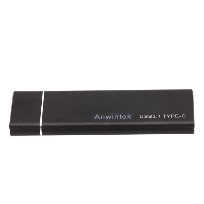 Vvikizy 6023-Anwintek M.2 NGFF PCI-e NVMe vers USB3.1 10G boîtier de disque dur mobile dédié SSD à semi-conducteurs haute vitesse