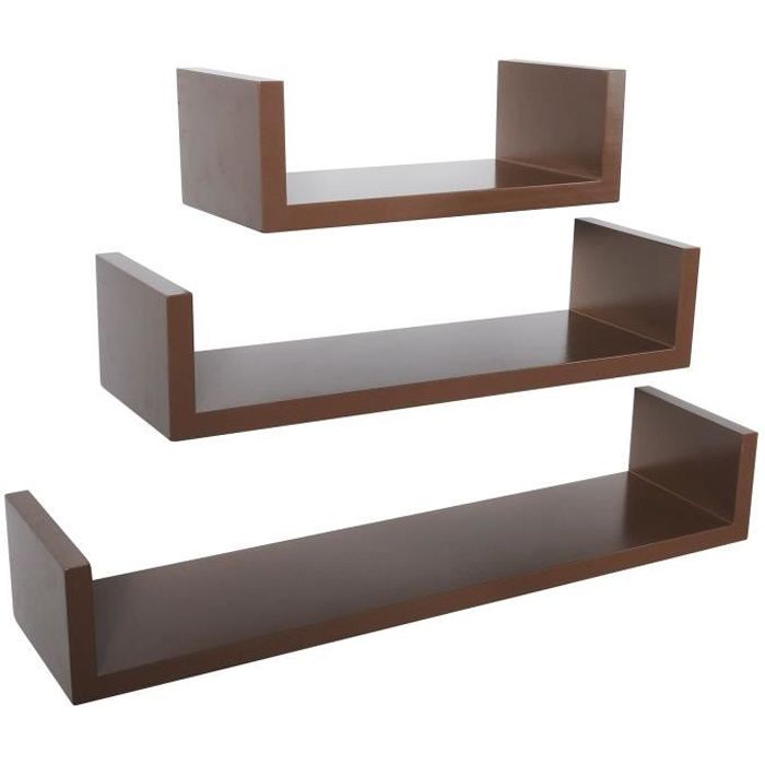 style vintage. Lot de 2 supports flottants en bois pour /étag/ères flottantes