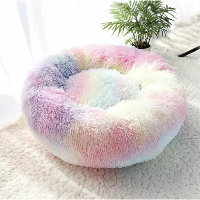 Comparer les prix de Lit Rond Donut Pour Chien Chat en Peluche Apaisant Comfy Tapis Couchage Panier Couleur 50cm