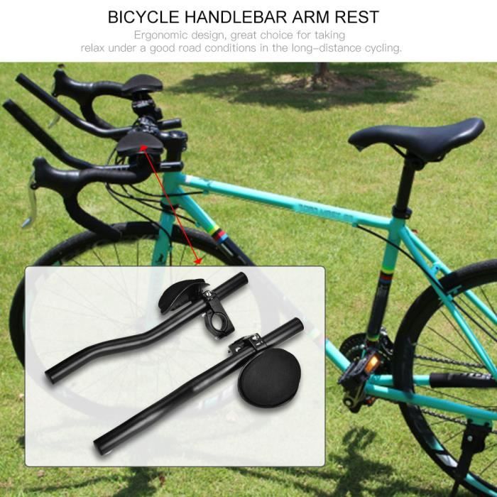 Guidon Poignées vélo Lock On avec construit en noir alliage Collier