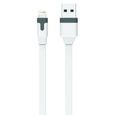 MUVIT TAB Cable plat charge & synchro 2.4A USB/Lightning - 2m - Blanc-1