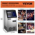 Machine à glaçons commerciale VEVOR 50 kg 24h Argenté Ice Maker Professionnel-1