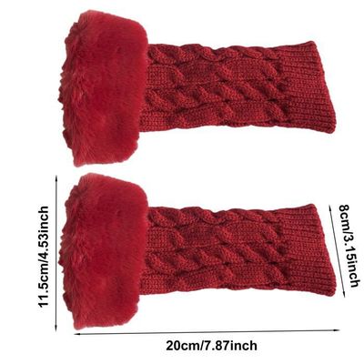 TUONYIS - 6 Paires De Manchettes Longue Sans Doigts - Mitaines Chaudes Rayées Pour Femme - Parfaites Pour L'hiver