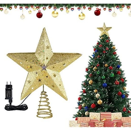 Pointe De Sapin De Noël En Paille - Étoile 3D Naturelle 30.5 X 20 Cm - Décoration Traditionnelle Réutilisable
