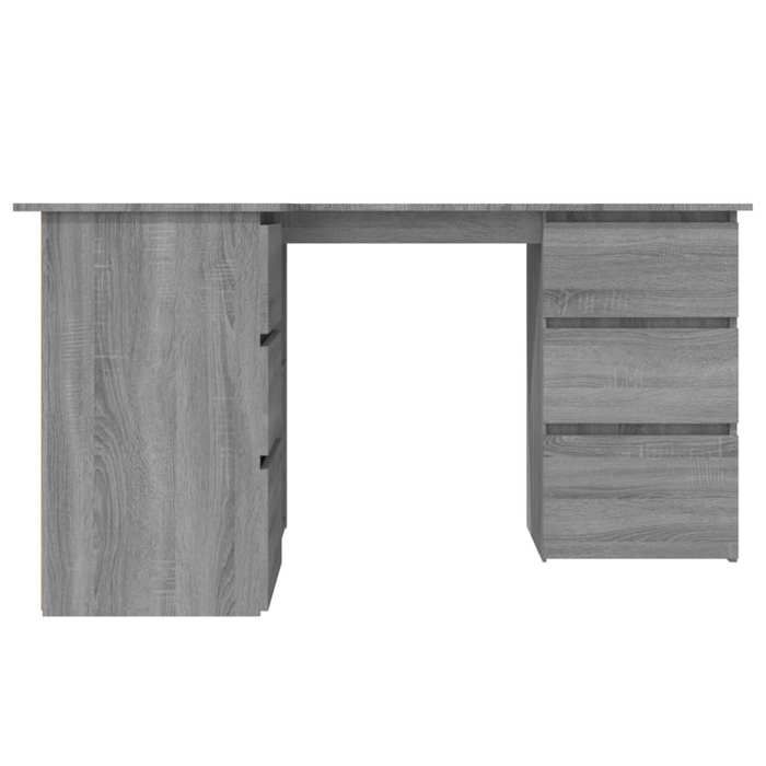 Bureau Avec étagères Sonoma Gris 102x45x148 Cm - Bois D'ingénierie - Espace Rangement Intégré - Fixation Murale Incluse