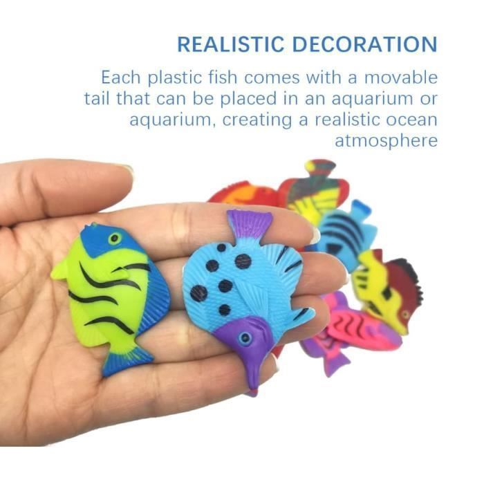 YARNOW Lot de 2 poissons artificiels flottants en céramique pour aquarium en verre et étang à poissons, décoration créative et naturelle, pas facile à endommager, style élégant et réaliste