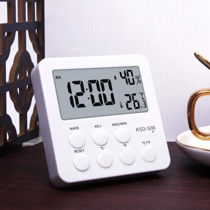 OEMG Réveil Blanc, Mini Horloge Silencieuse de Chevet, avec Veilleuse, pour  Dortoir Chambre Bureau - Cdiscount Maison