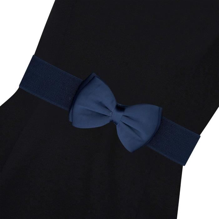 Ceinture Noeud Papillon Métal Stretch Argenté - Vintage Années 80, Femme, Occasion TB état
