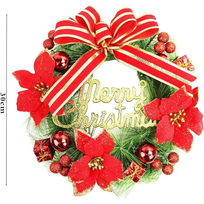Couronne de Noël Porte,Couronnes de Noël en Plastique Artificielles