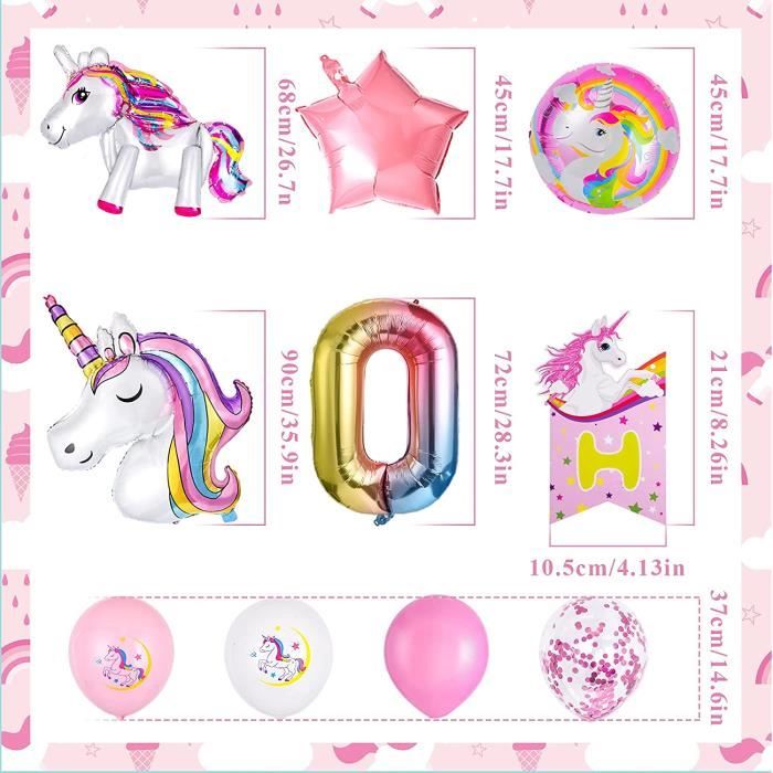 Arche Ballon Anniversaire Licorne, Anniversaire Décoration Filles