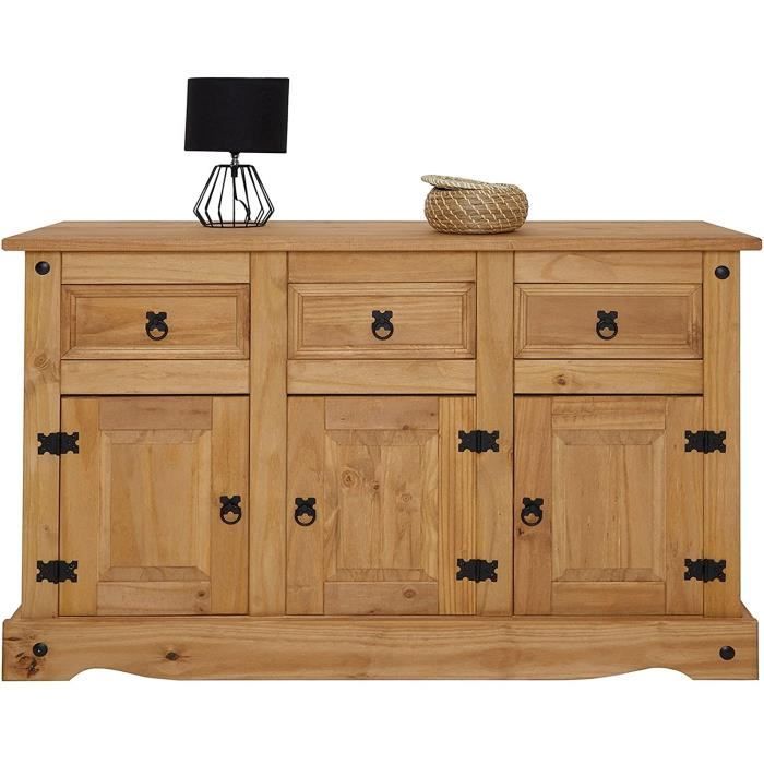 Idimex buffet salsa commode bahut vaisselier en bois style mexicain