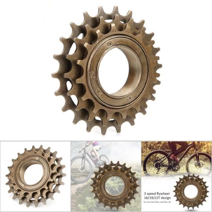 Vélo roue libre 3 vitesses 16/19/22T cassette roue libre vélo volant