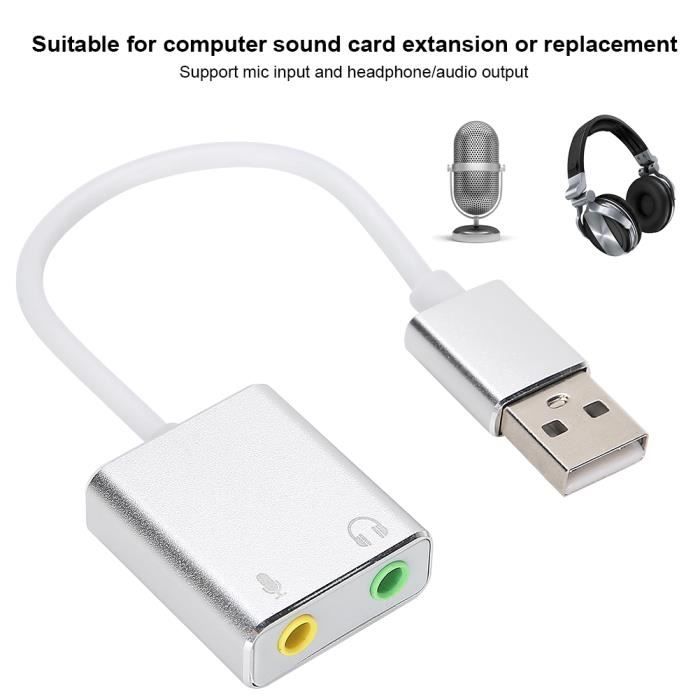 Carte Son Externe USB, Aluminium Adaptateur USB Audio Stéréo vers Jack  3,5mm Plug and Play pour PS4, Raspberry Pi, Windows, A8 - Cdiscount  Informatique