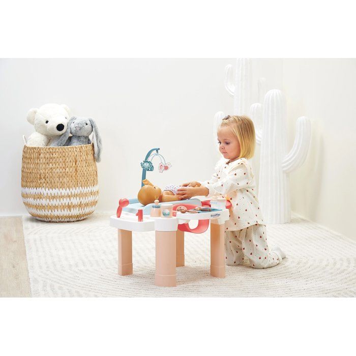 Ecoiffier Ma Première Nursery - Jouet D'Imitation Complet Pour Bébé Dès 18 Mois - Coin Repas, Table à Langer Avec Mobile Et Baignoire Cachée, Pèse-Bébé Et Accessoires - Fabriqué En France