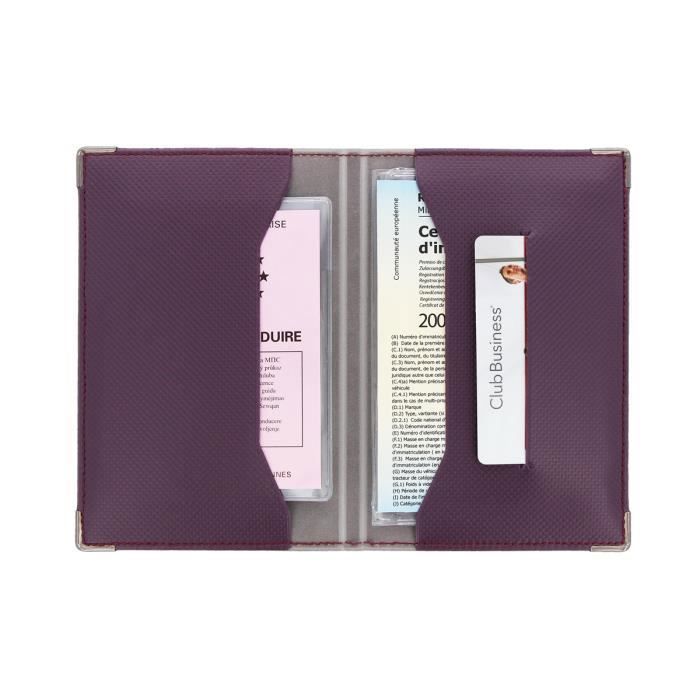 Porte-Papiers Voiture Color Pop Coquelicot – PVC Velours – Carte Grise + Permis – Fabriqué En France
