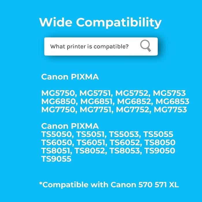 Pgi-570Xl Noir Cartouche D'Encre Compatible Avec Canon Pgi-570 Xl Pgbk  Multipack (4-Pack), Pour Pixma Mg5750 Ts5050 Mg5751 Ts[H859] - Cdiscount  Informatique