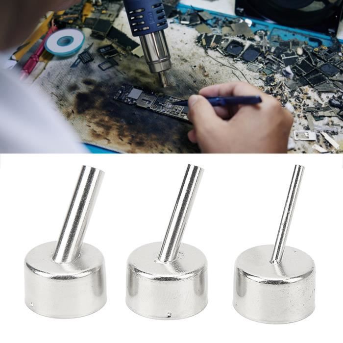 Kit 8 Pièces Buses Pistolet à Chaleur En Acier Inoxydable - Compatible 850 852D - Tailles 3 à 12 Mm