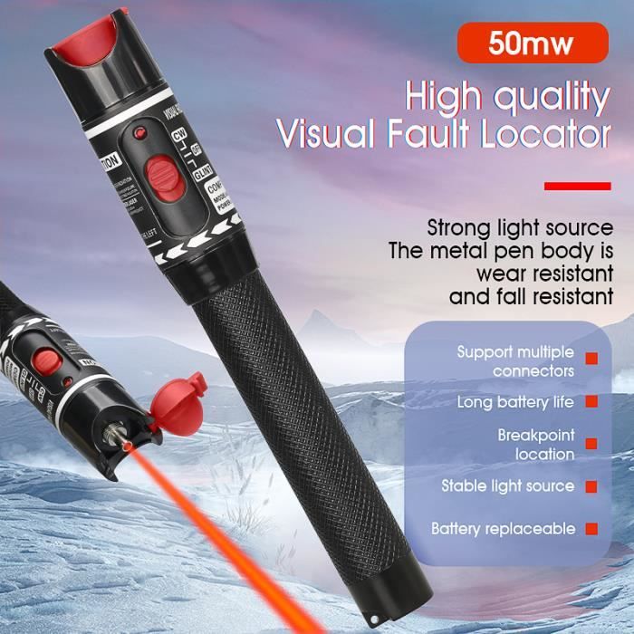 Fibre optique,Stylo Laser rouge 50mW VFL,localisateur de défauts  visuels,testeur de câbles de Fiber optique- 50mw with Fc-lc - Cdiscount  Informatique