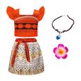Robe de princesse Moana pour filles - JUREBECIA - Orange - Coton et polyester doux et respirant-2