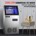 Machine à glaçons commerciale VEVOR 50 kg 24h Argenté Ice Maker Professionnel-2