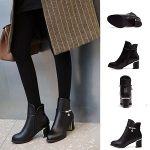 bottines talon cuir noir femme