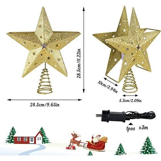 Étoile Lumineuse Pour Sapin De Noël - 6 Modes De Projection Rotative - Projecteur LED Pour Décoration Intérieure